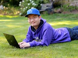 Student with laptop